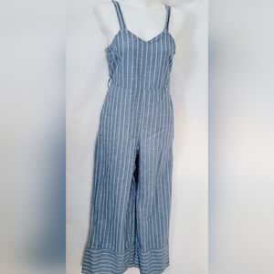 Universal.Threads Striped Cotton ? Chambray Like Jumpsuit